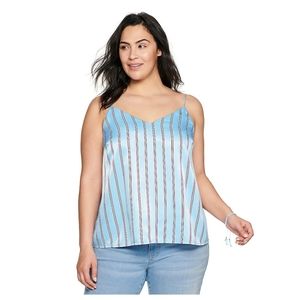 Plus Size Striped Satin Cami, 3X